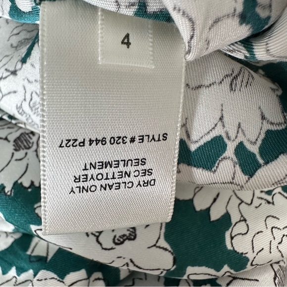 REBECCA TAYLOR Serene Floral Print Romper Elbow Sleeve SZ 4 Green White NWOT - Picture 4 of 10